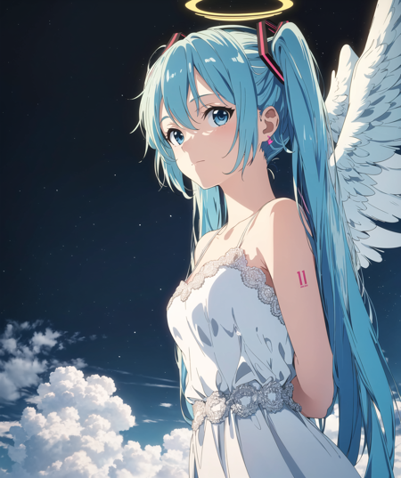 3978528230-2067885433-masterpiece, best quality, hatsune miku, white gown, angel, angel wings, golden halo, dark background, upper body, (closed mouth.png